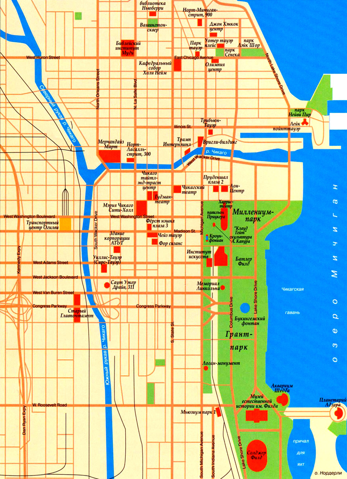карта города Чикаго