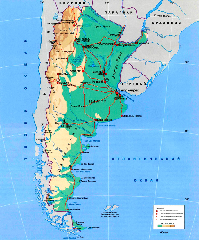 Аргентина на карте