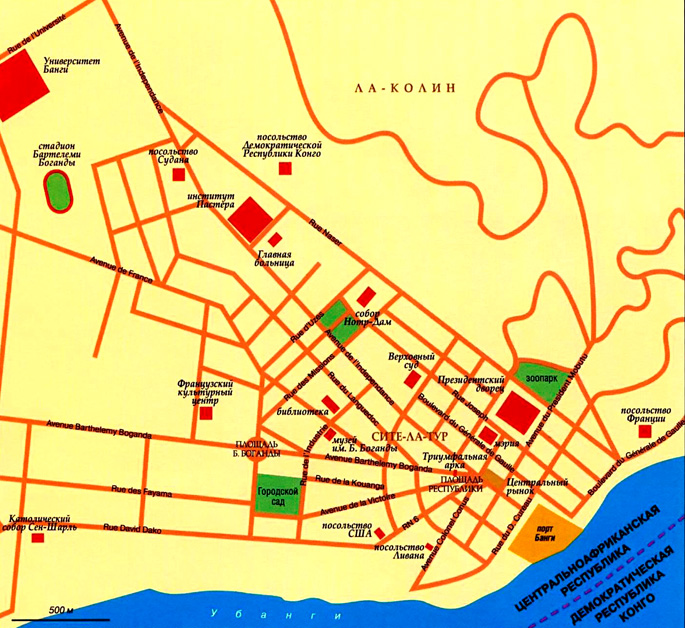 Карта города Банги
