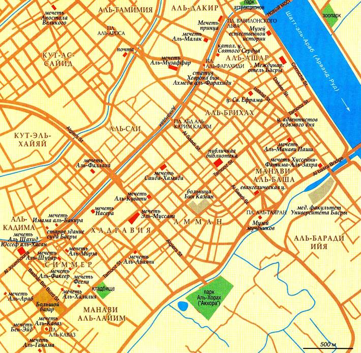 карта города Басра