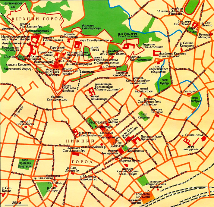 Карта города Бергамо