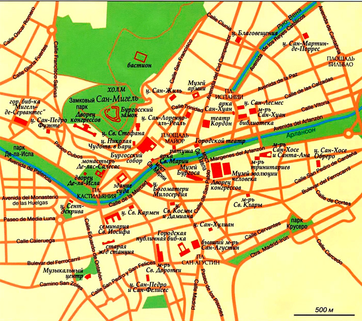 карта города Бургос