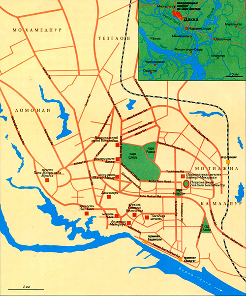 карта города Дакка