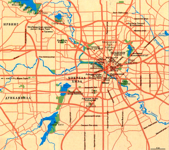 Карта города Даллас