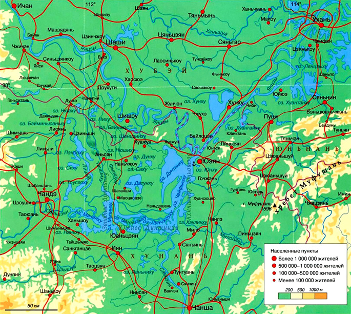 озеро Дунтинху на карте