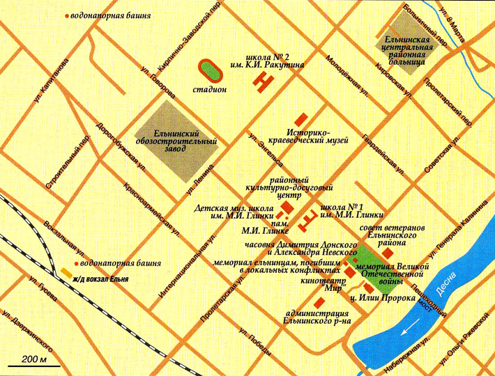 карта города Ельня