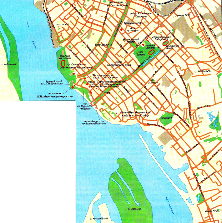 карта города Хабаровск