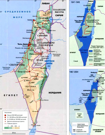 Израиль на неографической карте, Ближний Восток.