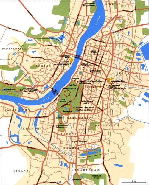 карта Калькутты (Колката)