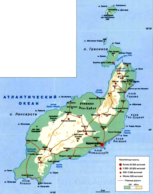 Карта Лансароте