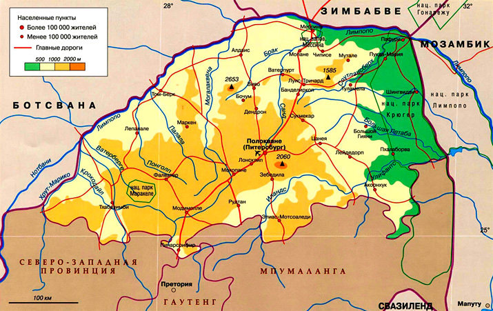 Провинция Лимпопо на карте