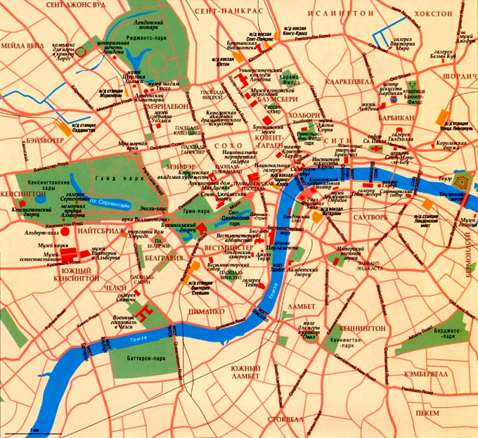 карта города Лондон