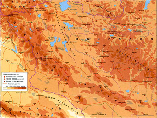 Монгольский Алтай на карте