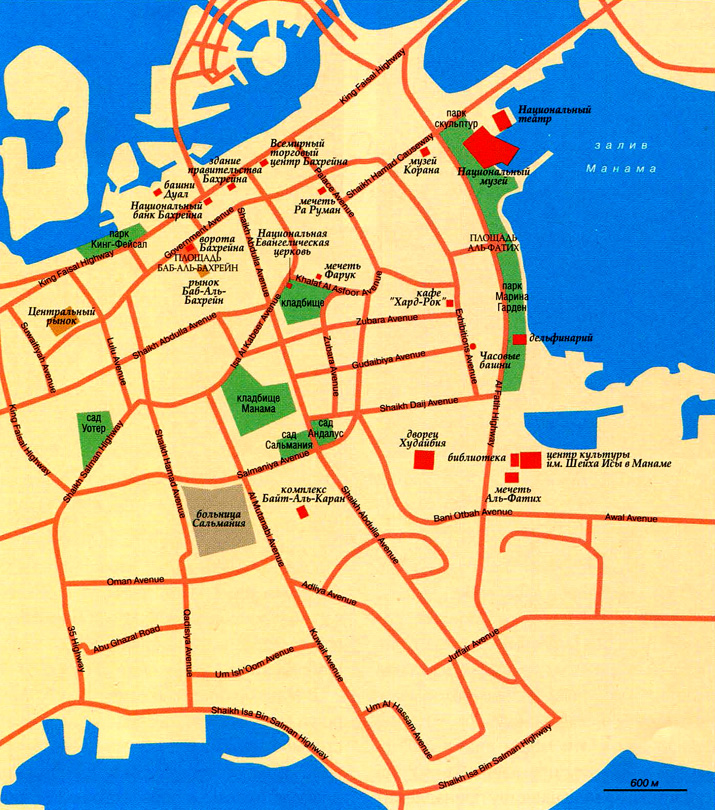 карта города Манама
