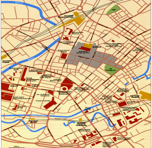 Город Манчестер, топографическая карта.