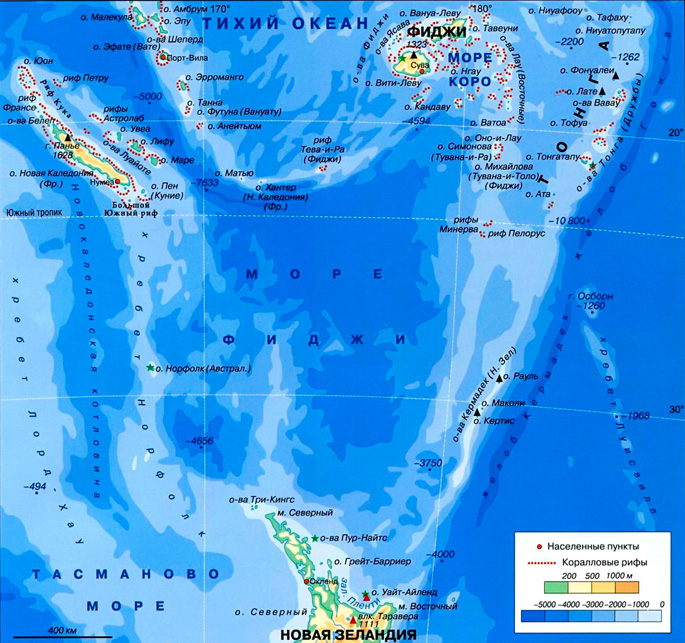 Море Фиджи на карте