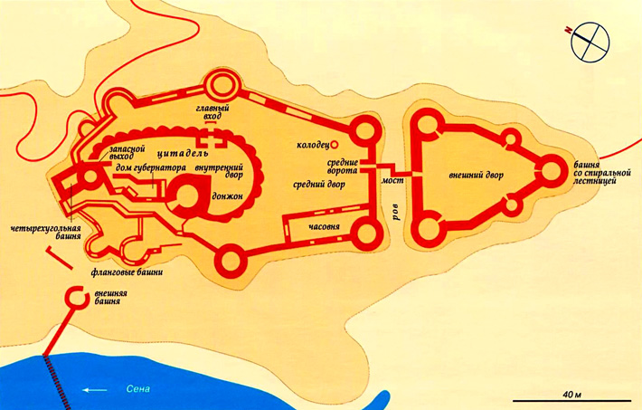 Замок Шато-Гайар на карте