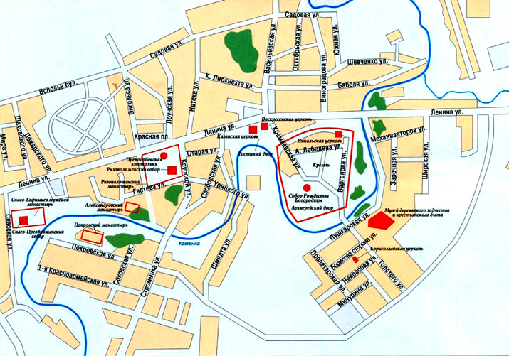 карта города Суздаль