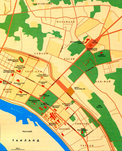 карта Вьентьяна (Лаос)