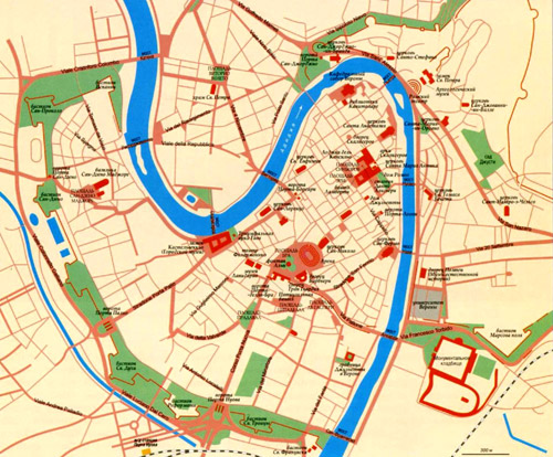 Город Верона на топографической карте, Италия.