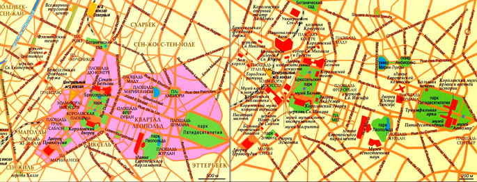 Верхний город Брюсселя на карте
