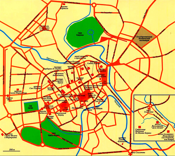 карта Виченца