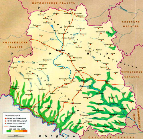 карта Винницкой области