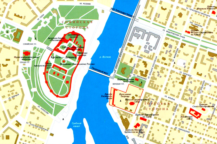 карта города Великий Новгород