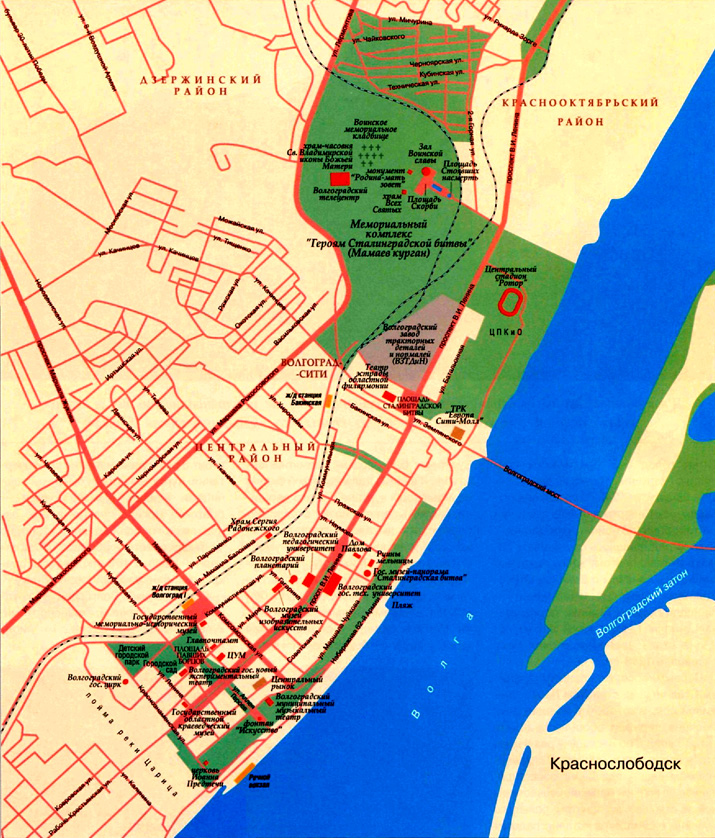 карта города Волгоград
