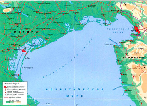 Венецианский залив на карте