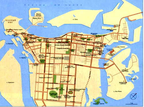 Абу-Даби на топографической карте.