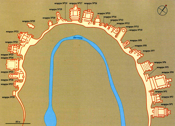 Храмовый комплекс Аджанта на карте