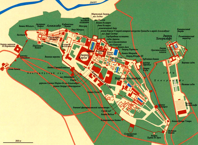 Альгамбра на карте