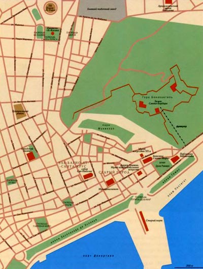 карта города Аликанте