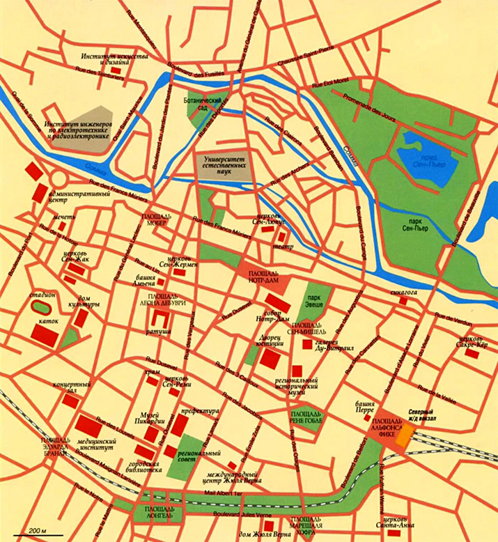 карта города Амьен