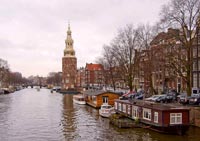 Город Амстердам - столица Нидерландов, Голландия, Европа.