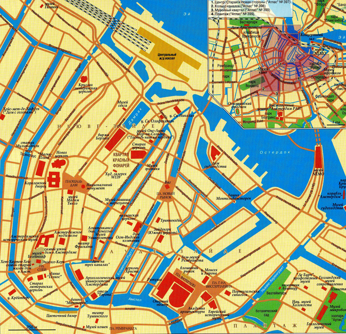 карта города Амстердам