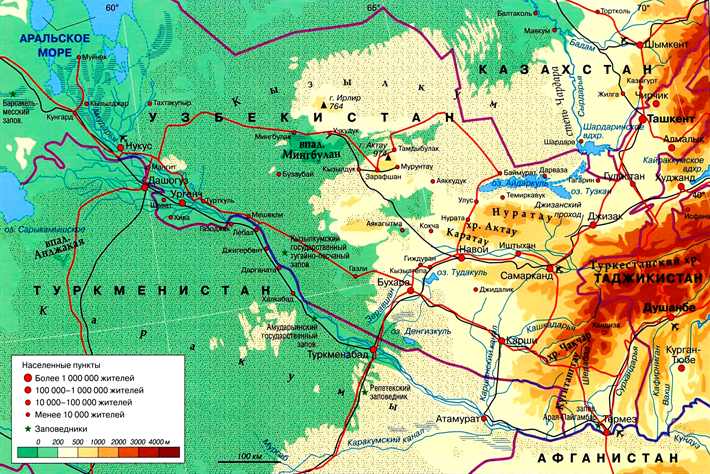 река Амударья на карте