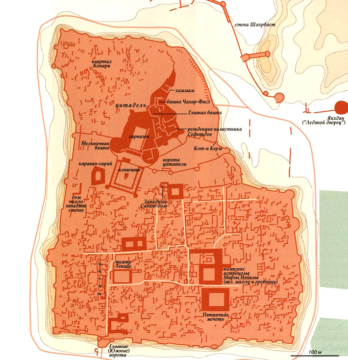 Город Бам и крепость Арг-е Бам на карте