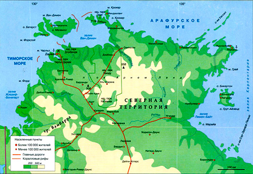 Полуостров Арнем-Ленд на карте