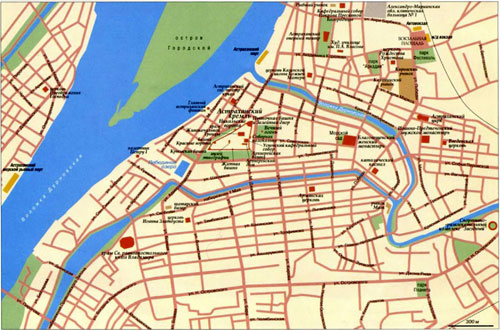 Город Астрахань, топографическая карта, Город в России