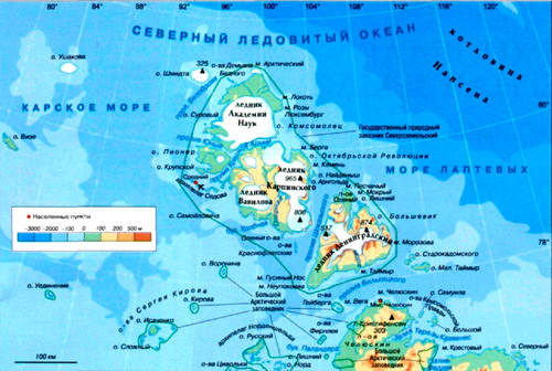 Карта Северной Земли