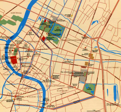 Город Бангкок на топографической карте, Тайланд, Азия.