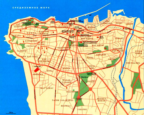 карта Бейрута