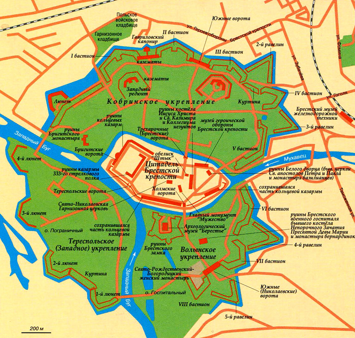 Брестская крепость на карте