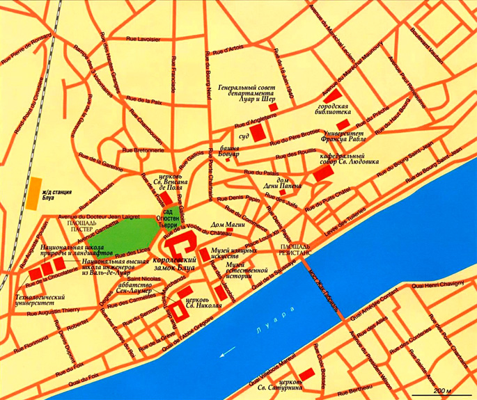 карта города Блуа