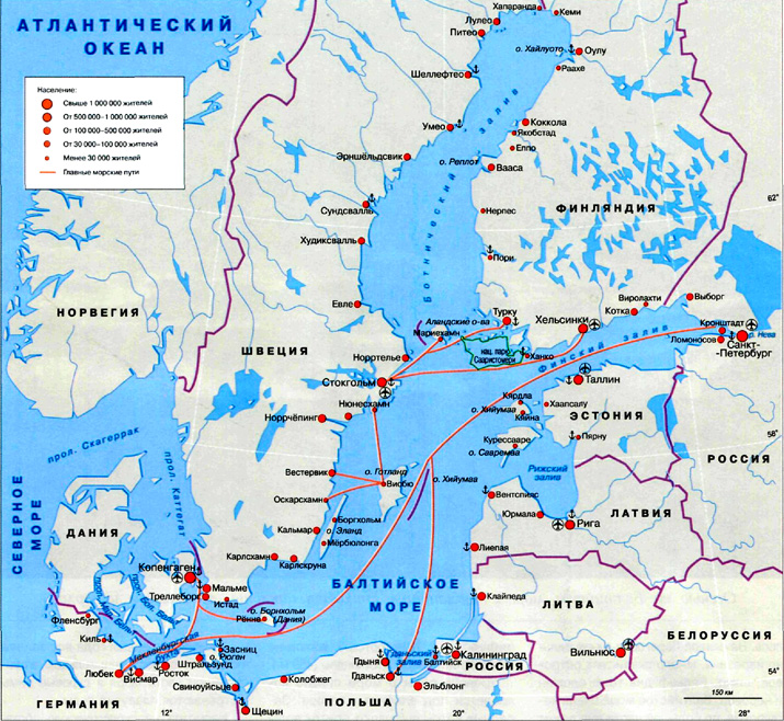 Балтийское море на карте