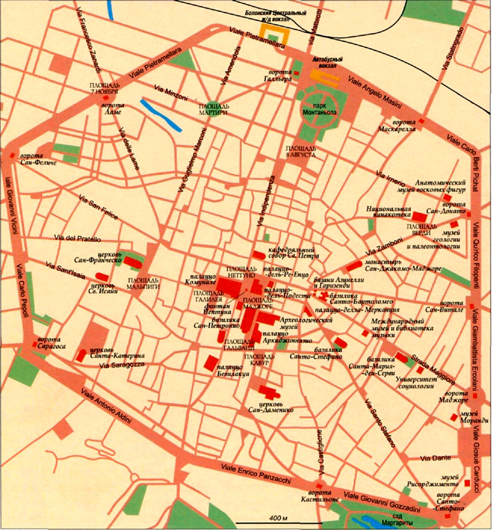 карта города Болонья