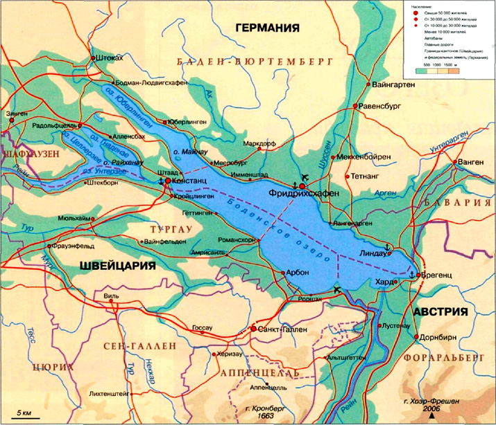 Боденское озеро на карте