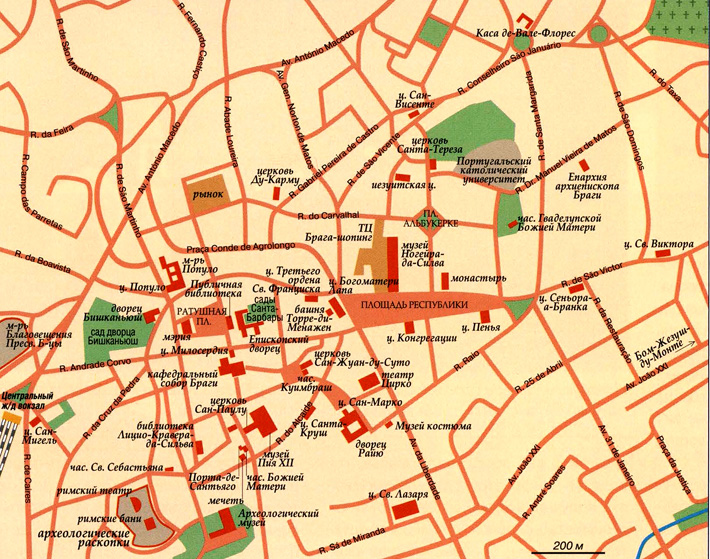Город Брага на карте